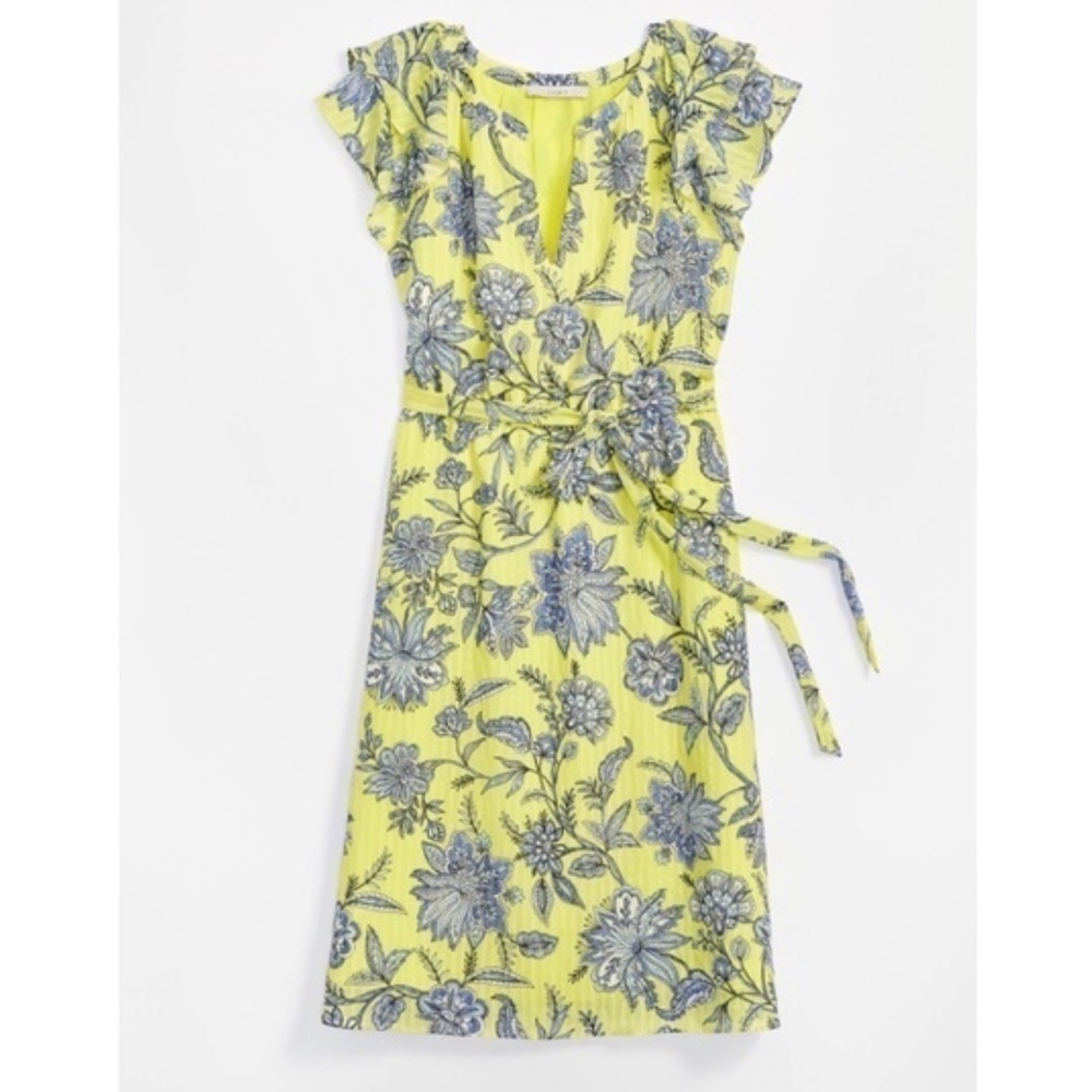 Loft Petite Trellis Garden Ruffle Sleeve Dress - MP